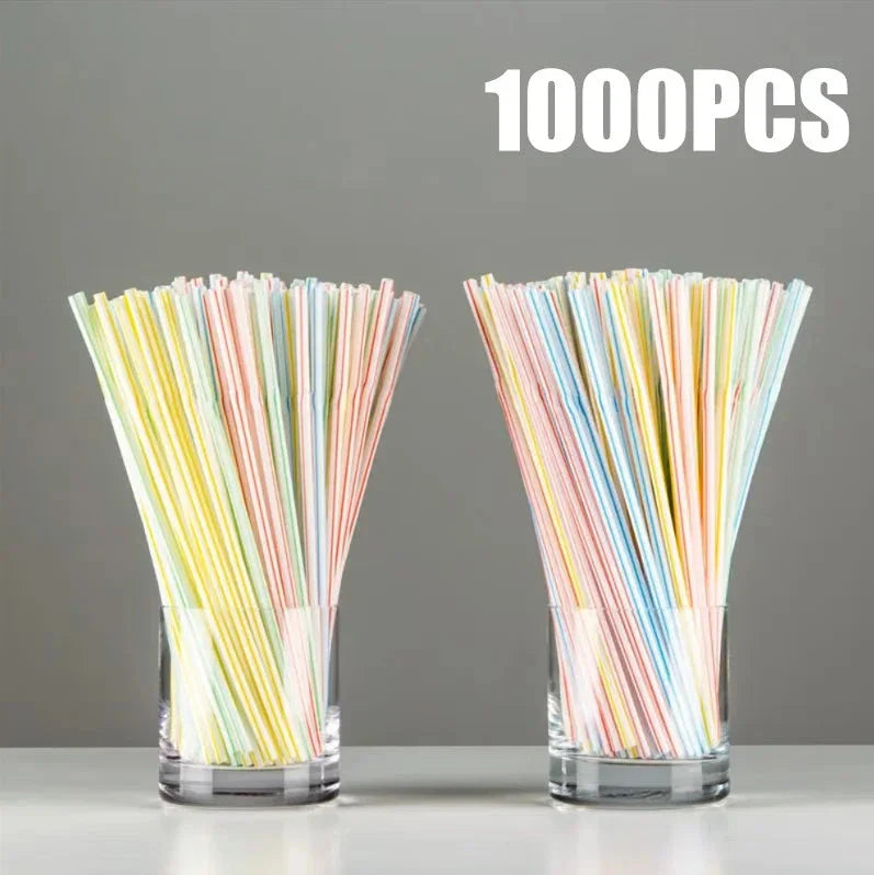 50-1000Pcs Multicolor Drinking Straws – Milk Tea & Party Supplies