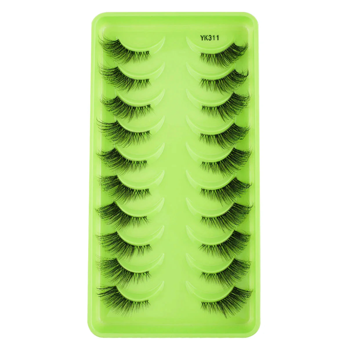 New Half Eyelashes 3D Cat Eye Lashes Clear Stem False Lashes