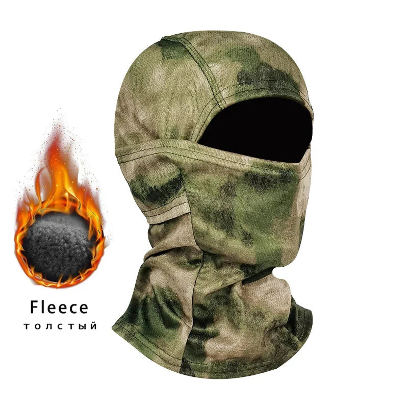 Winter Fleece Camouflage Balaclava - Cold-Proof Full Face Mask for Skiing & Cycling