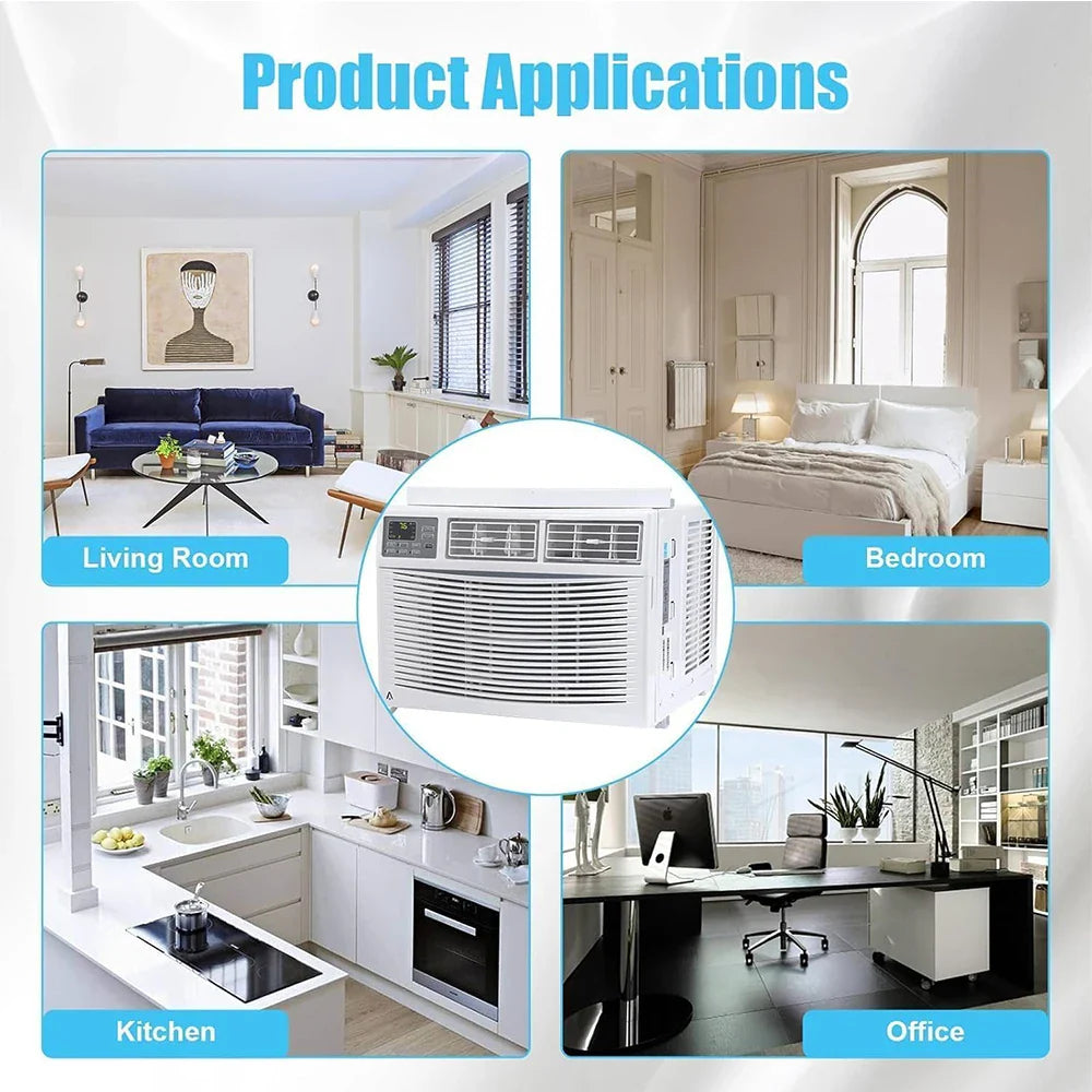 6000 BTU Smart Window Air Conditioner with WiFi - Cools Rooms to 250 Sq Ft, Remote & App Control for Bedroom Office