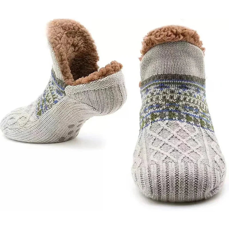 Thermal Mens Fluffy Slipper Socks Winter Warm Women Short Cotton Thickened Home Sleeping Soft Non Slip Grip Fuzzy Floor Socks