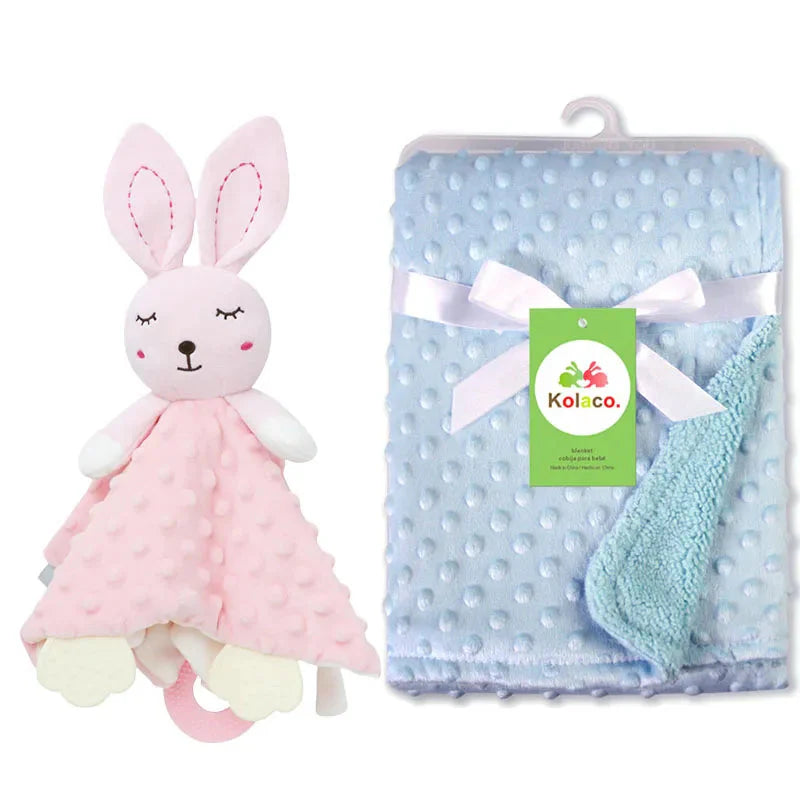Personalized Newborn Baby Blanket with Name & Custom Stroller Gift Set