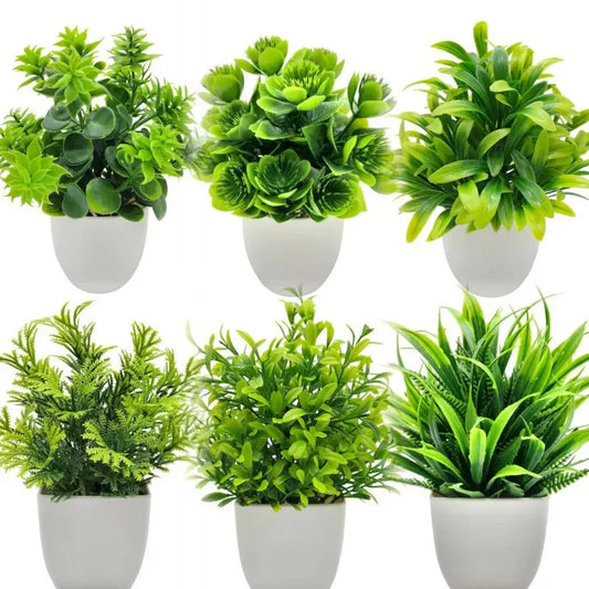 Artificial Plants with Plastic Pots for Home Decor