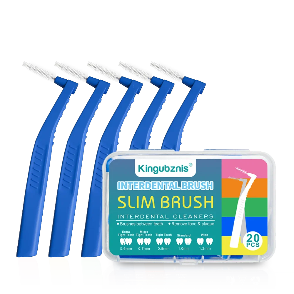 Interdental Brush 20-Pack - Soft Mini Brushes with Dust Cover for Orthodontic and Dental Cleaning