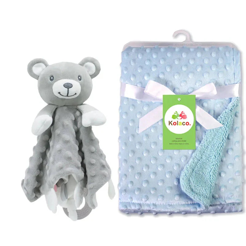 Personalized Newborn Baby Blanket with Name & Custom Stroller Gift Set