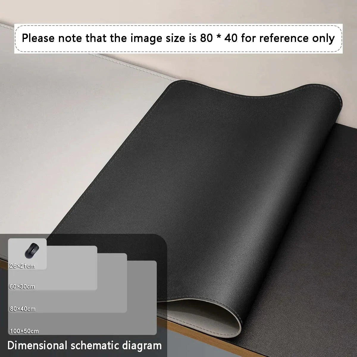 Large PU Leather Office Desk Mat – Waterproof Dual-Tone Mouse Pad & Keyboard Desk Protector for Home or Office