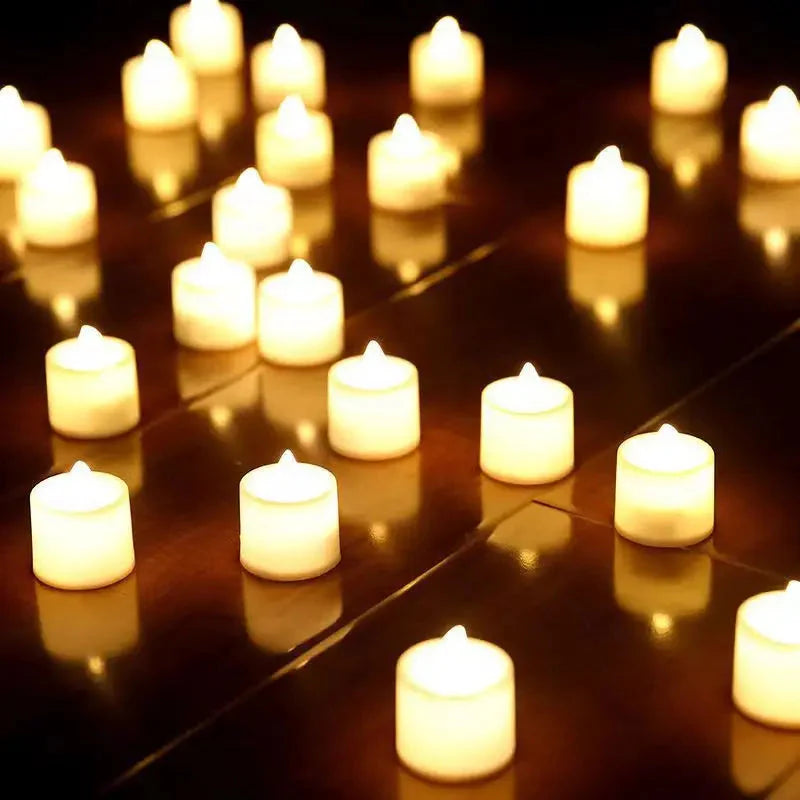 LED Candle Battery Powered Flameless Tea Candle Fake Candle Lamp Wedding Birthday Party Home Decoration Lamp Candlestick Candles