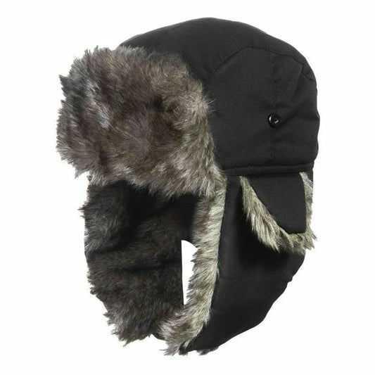 Men's Warm Soldier Hat Winter Pilot Patrolman Earmuffs Polyester Fiber Warm Russian Ski Hat Windproof Cold Pilot Hats
