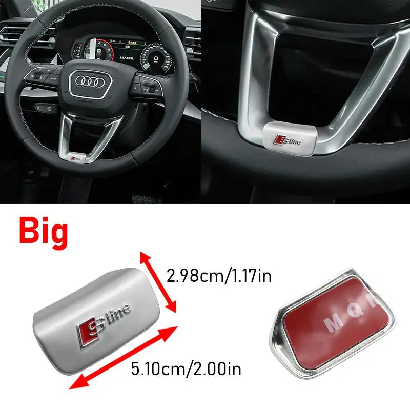 3D Metal Car Steering Wheel Emblem Sticker Interior Badge Accessories For Audi S Line A3 A4 A5 A6 A7 S3 Q5 Q7 Q2 Q3 S3 S4 S8 A8
