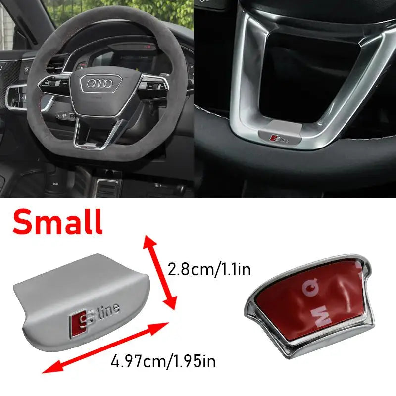 3D Metal Car Steering Wheel Emblem Sticker Interior Badge Accessories For Audi S Line A3 A4 A5 A6 A7 S3 Q5 Q7 Q2 Q3 S3 S4 S8 A8