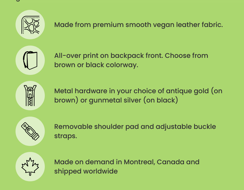 Rose Garden Vegan Leather Backpack