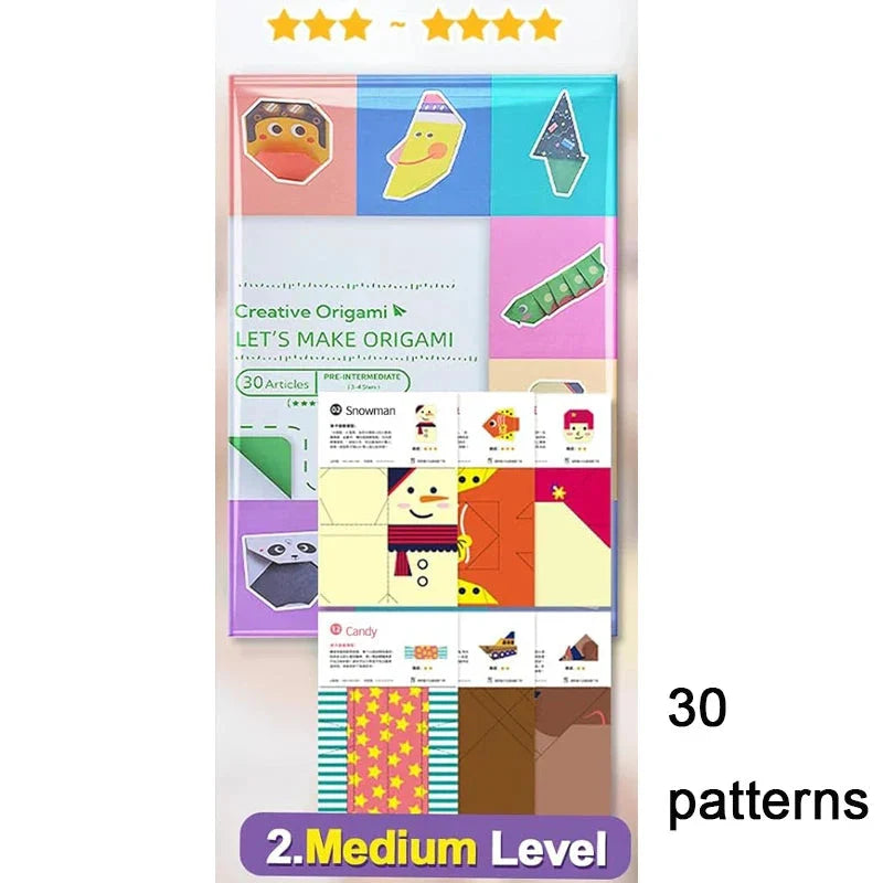 Origami Kit with 30/96 Sheets & Guiding Book - DIY Art Craft for Kids & Beginners