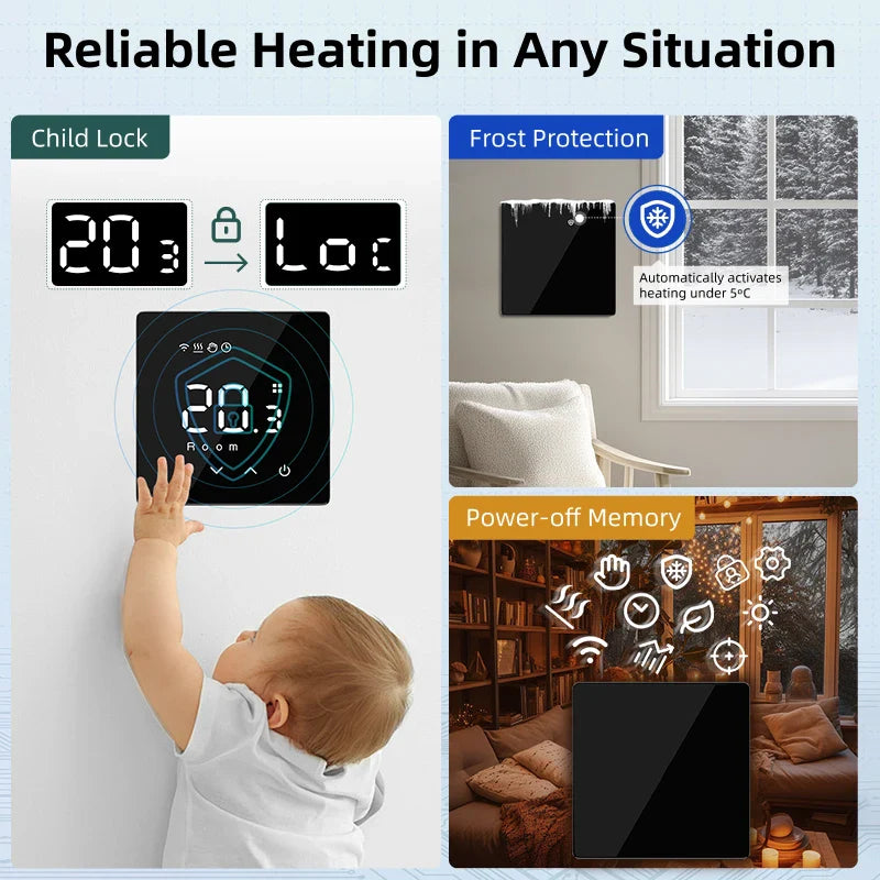 WiFi Thermostat for Electric Floor Heating Water/Gas Boiler Smart Tuya Programmable Temperature Controller Google Home Alexa