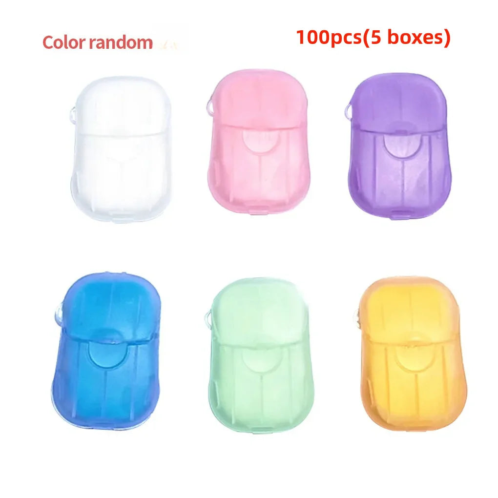 200/100PCS Travel Soap Paper Disposable Convenient Soap Paper Washing Hand Clean Scented Mini Slice Soaps Bathroom Accessories