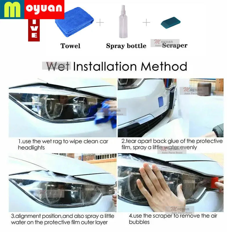 Car Headlight Protective Film Headlamp Restoration Transparent Black TPU Sticker For Skoda Octavia 2017 2018 2019 Accessories