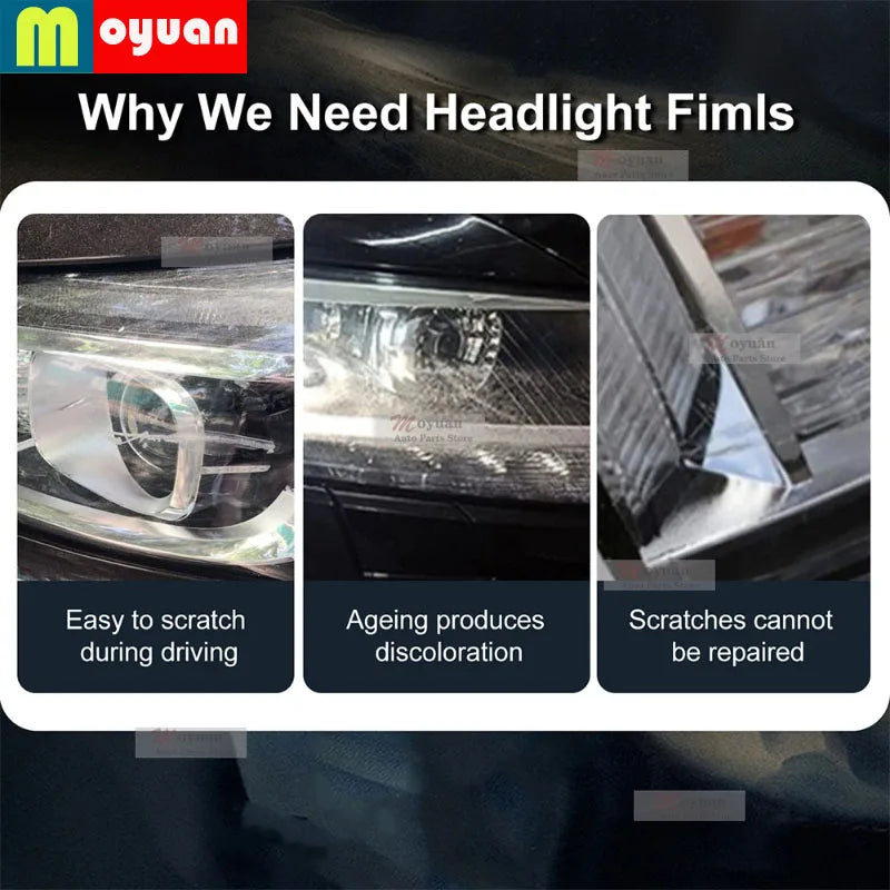 Car Headlight Protective Film Headlamp Restoration Transparent Black TPU Sticker For Skoda Octavia 2017 2018 2019 Accessories