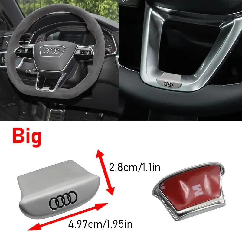 3D Metal Car Steering Wheel Emblem Sticker Interior Badge Accessories For Audi S Line A3 A4 A5 A6 A7 S3 Q5 Q7 Q2 Q3 S3 S4 S8 A8