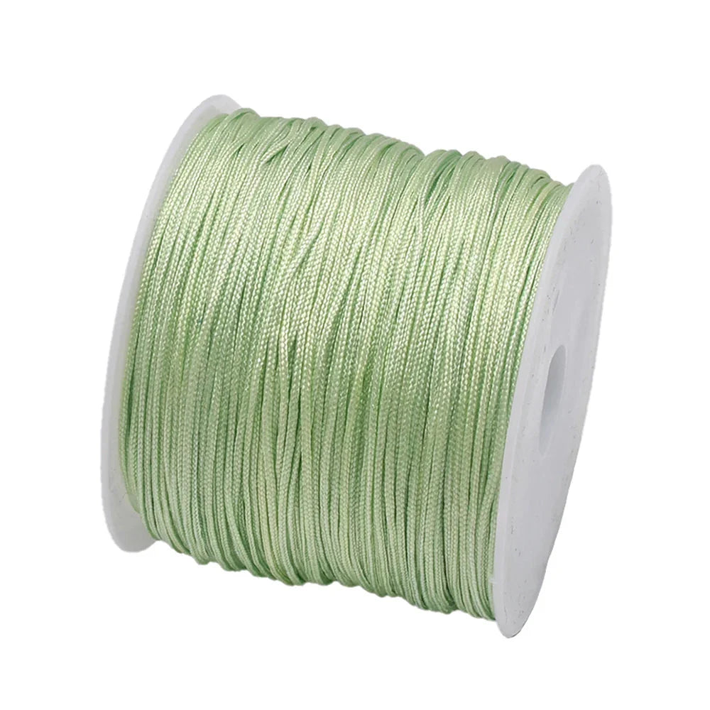 50 Yards 0.8mm Braided Nylon Cord – Durable Satin String for Jewelry Making, Beading, Macrame, Chinese Knot & DIY Crafts
