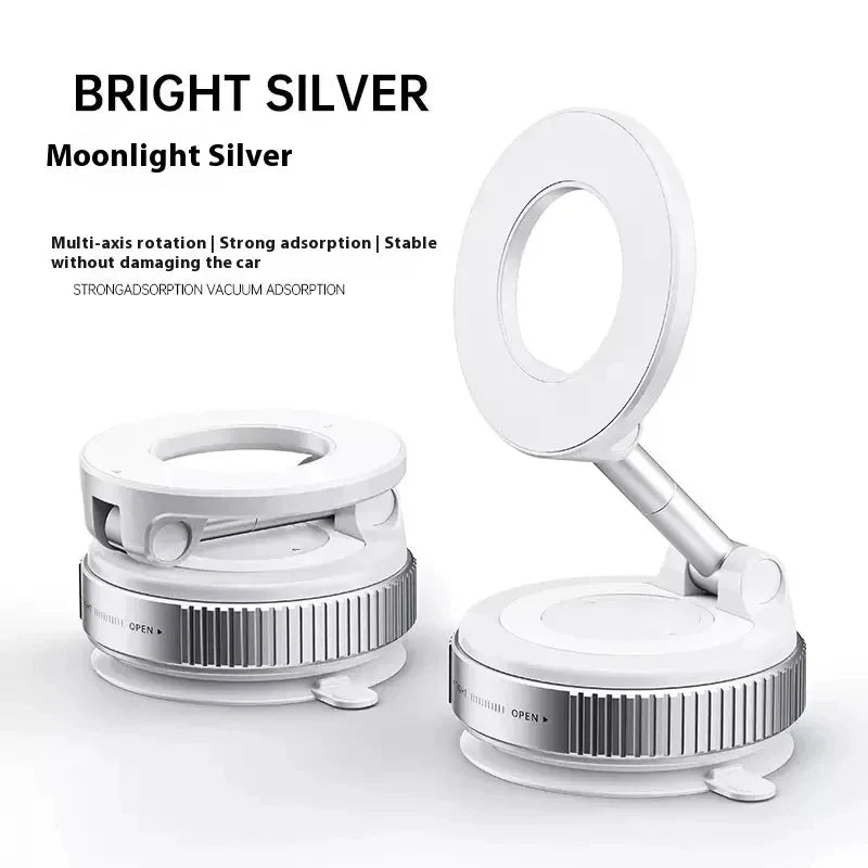 K007 Strong Magnetic Car Phone Holder Foldable Design 360° Adjustable Vacuum Mount for Car/Desk/Bathroom/Universal Use