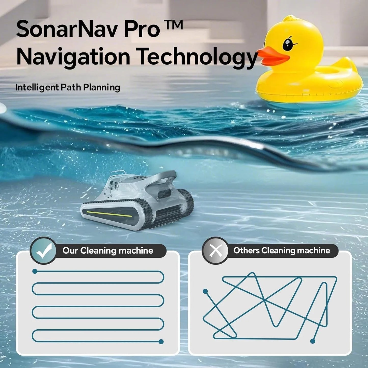 Smart Navigation Pool Cleaner Wall and Waterline Cleaning Vacuum APP Control