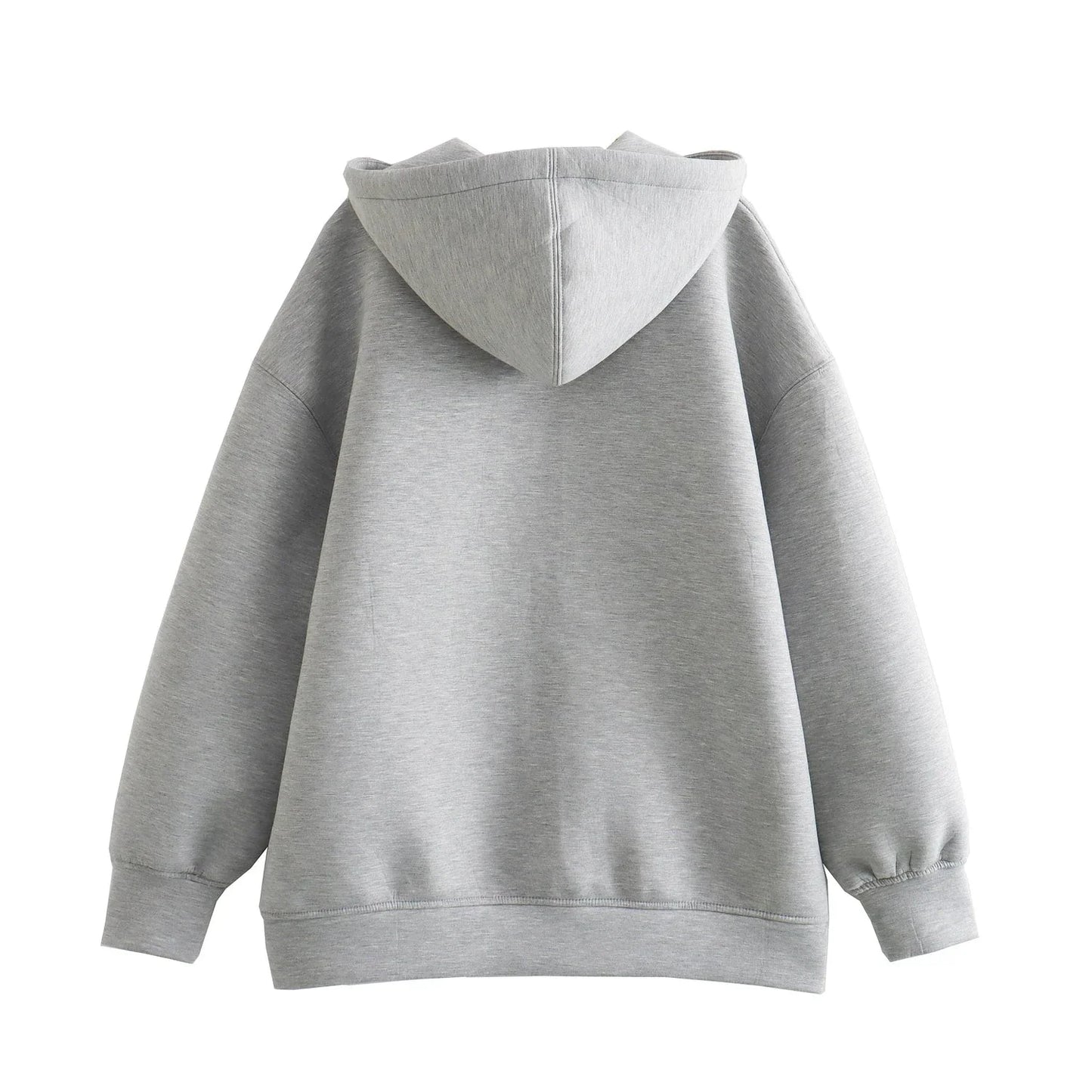 Women’s Oversized Zip-Up Hoodie – Thick Space Cotton Streetwear Hooded Jacket for Spring & Autumn Casual Style