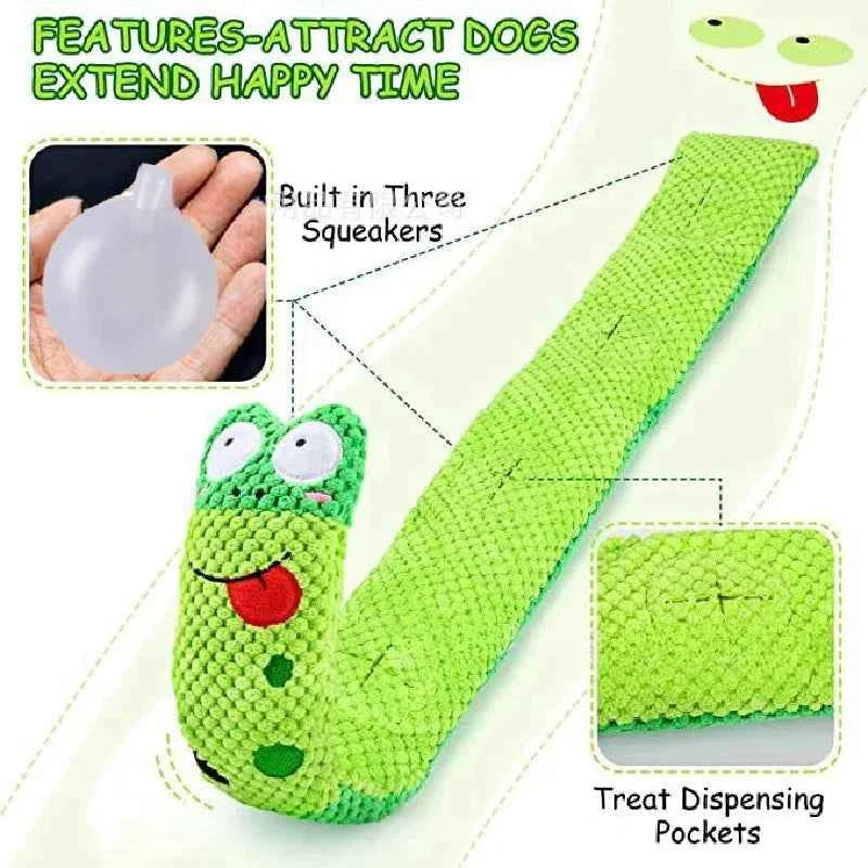 Dog Puzzle Feeder Plush Snail – Interactive Squeaky Chew Toy for Puppies & Dogs
