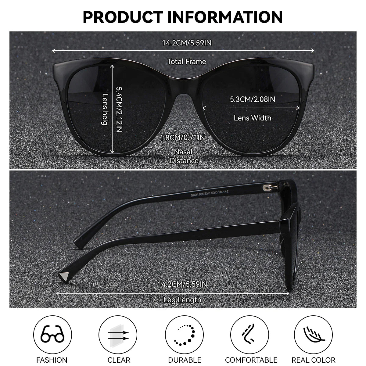 BARCUR Women’s Transparent Fashionable Cat Eye Sunglasses – Polarized UV400 Gradient Lenses for Summer Travel Party & Vacation – Comfortable Durable Best Gift Idea