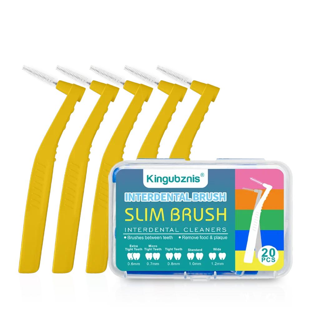 Interdental Brush 20-Pack - Soft Mini Brushes with Dust Cover for Orthodontic and Dental Cleaning
