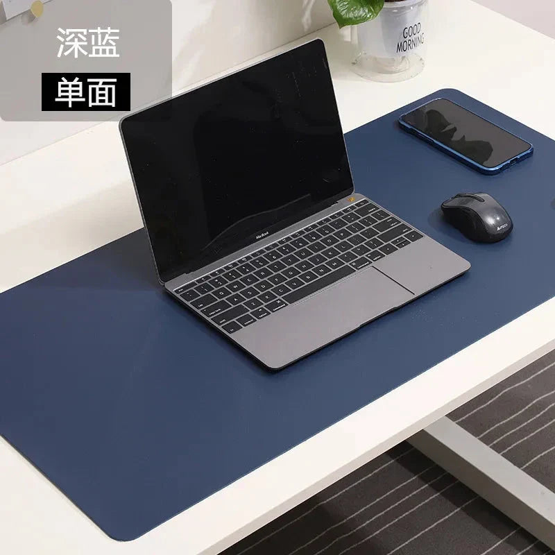 Large White PU Leather Mouse Pad – Waterproof Non-Slip Gaming Desk Mat for Keyboard & Computer Setup