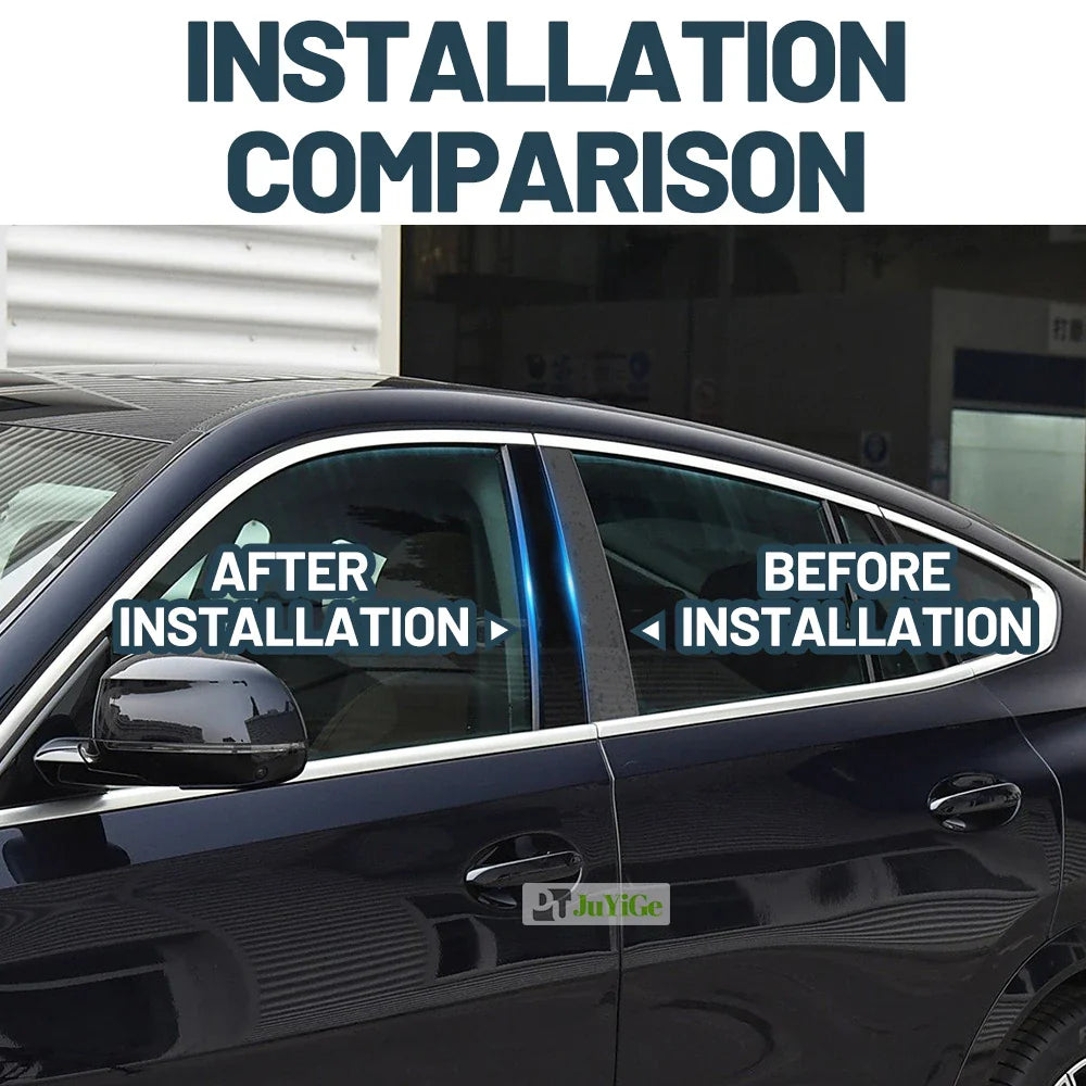 Glossy Black Carbon Fiber Window Door Deal B C Pillar Post Cover Sticker For Skoda Octavia A7 5E MK3 2014-2019 2015 2016 2017