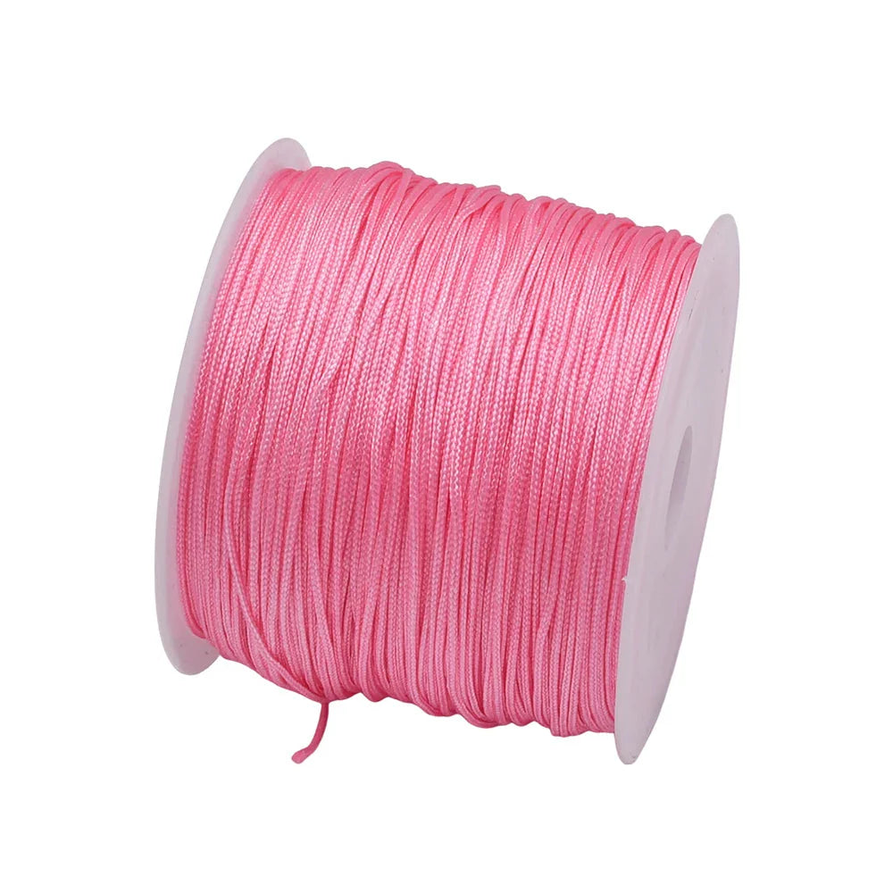 50 Yards 0.8mm Braided Nylon Cord – Durable Satin String for Jewelry Making, Beading, Macrame, Chinese Knot & DIY Crafts