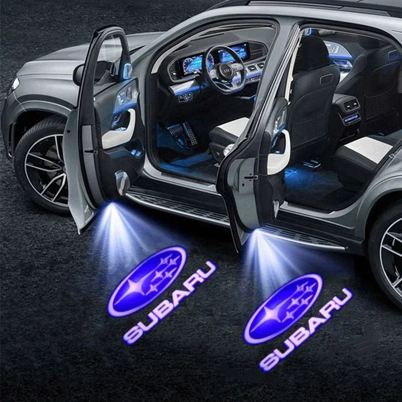 2pcs Car Door Welcome Light Auto LED Projector Decorative Lamp for Subaru XV Forester Outback Impreza Legacy Tribeca Accessoires
