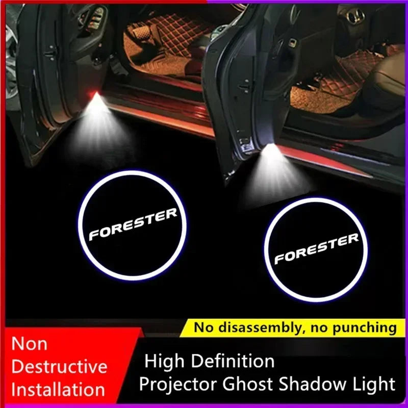 LED Welcome Light Car Door Light Decorative Accessories For Subaru Forester 2013 2014 2015 2016 2017 2018-2021 2022 2023 2024