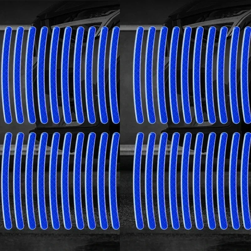Car Wheel Hub Reflective Stripes - Safety Tire Warning Stickers for Night Driving
