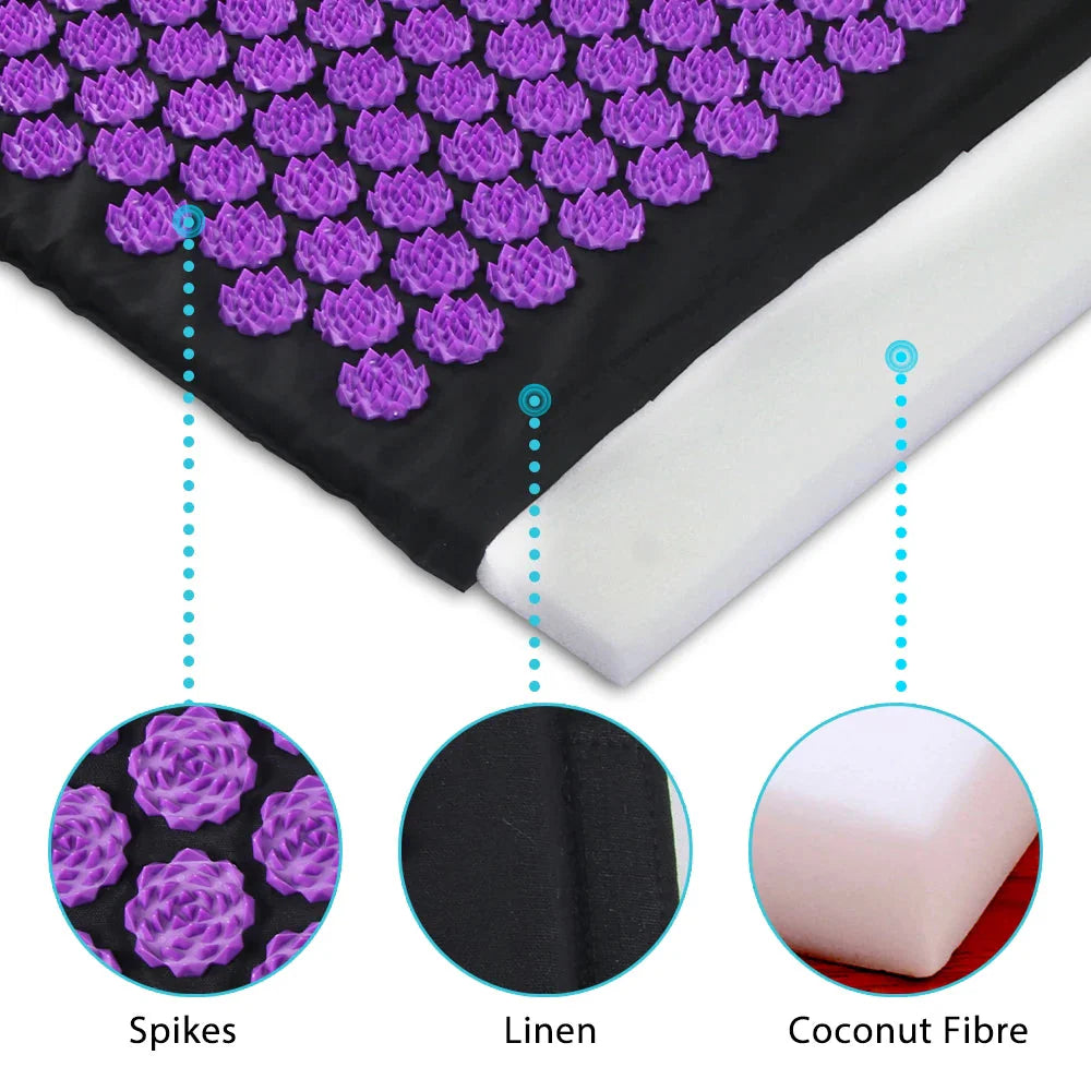 Acupressure Yoga Mat Kuznetsov Applicator Cushion with Spikes