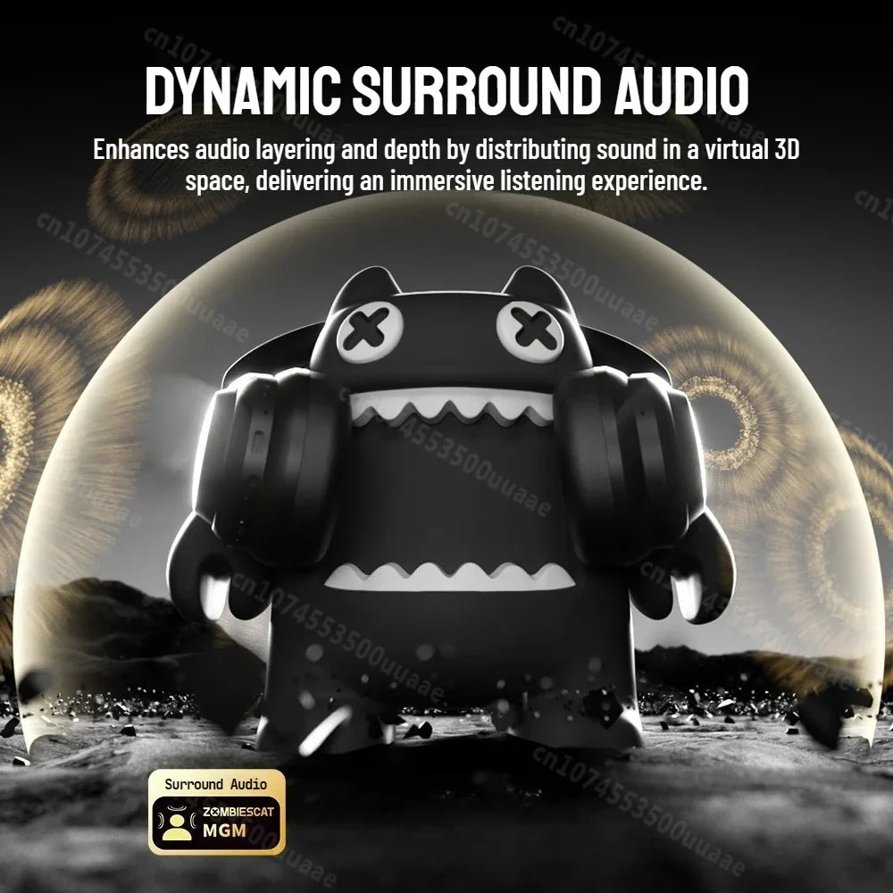 Zombies Cat S10 ANC Bluetooth Headphones -45dB Active Noise Cancellation Headset Immersive Stereo Over-ear Wireless Earphones