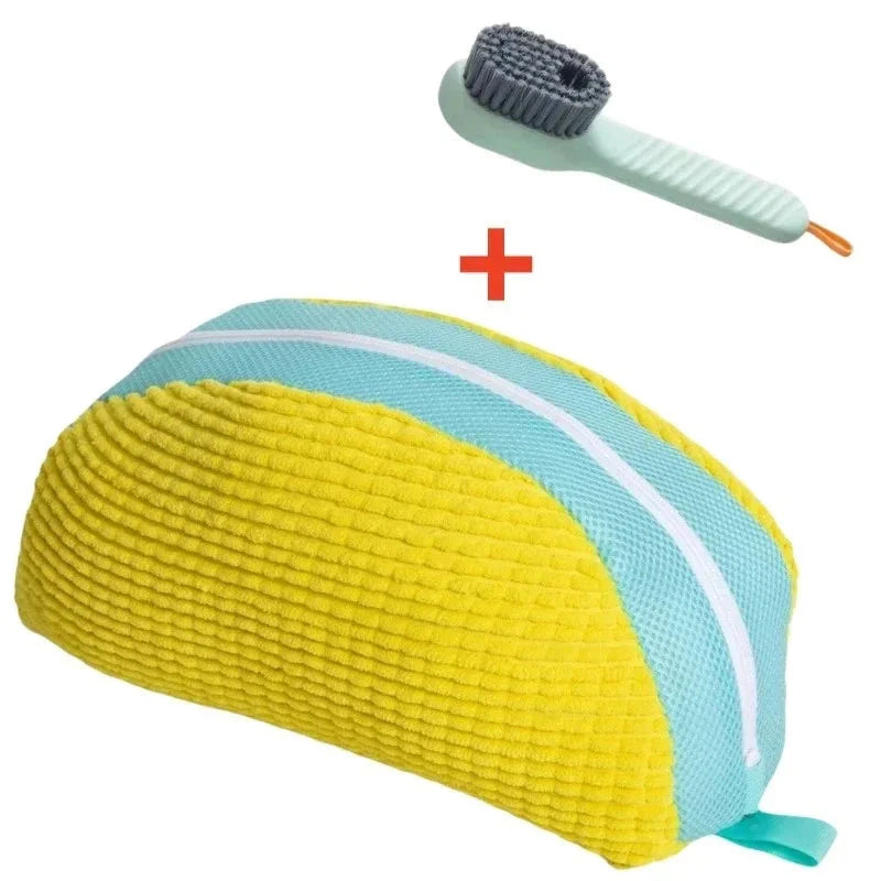 Shoe Washing Machine Bag with Brush Set – Durable Laundry Cleaner (1–4PCS)