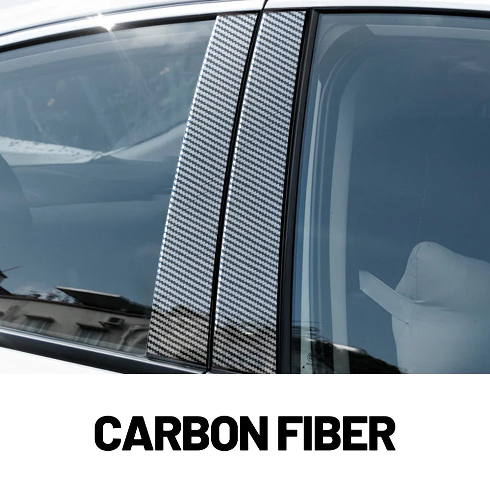 Glossy Black Carbon Fiber Window Door Deal B C Pillar Post Cover Sticker For Skoda Octavia A7 5E MK3 2014-2019 2015 2016 2017