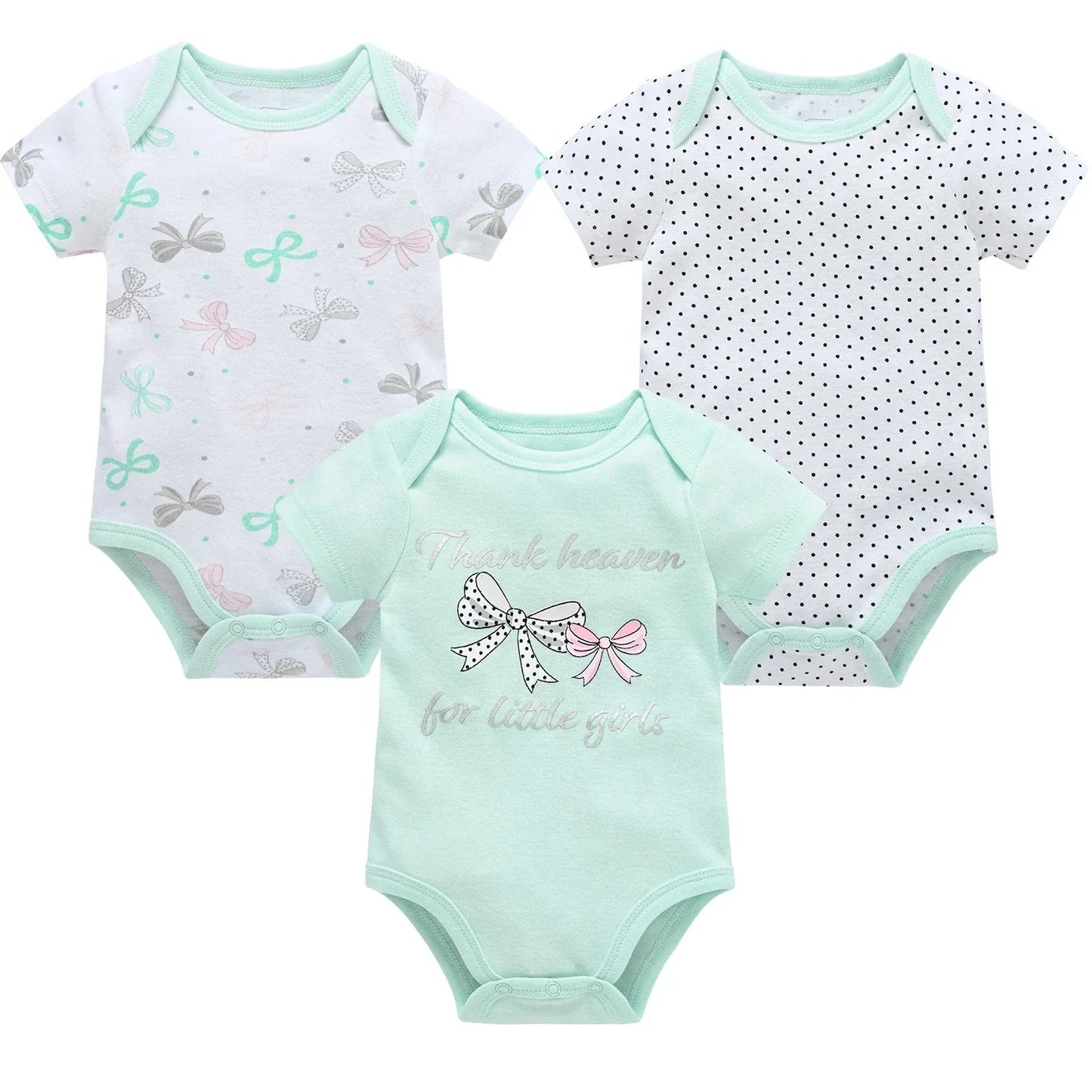 3/6 PCS Baby Cotton Bodysuits Set Short Sleeve Summer Outfits for Newborn Boys & Girls 0–12 Months