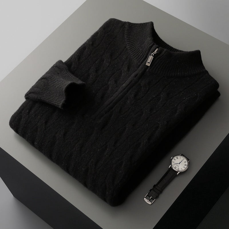 Jacquard Double-strand Thickened Long-sleeved Sweater