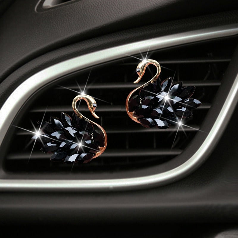 Exquisite Rhinestone Swan Car Air Freshener Clip