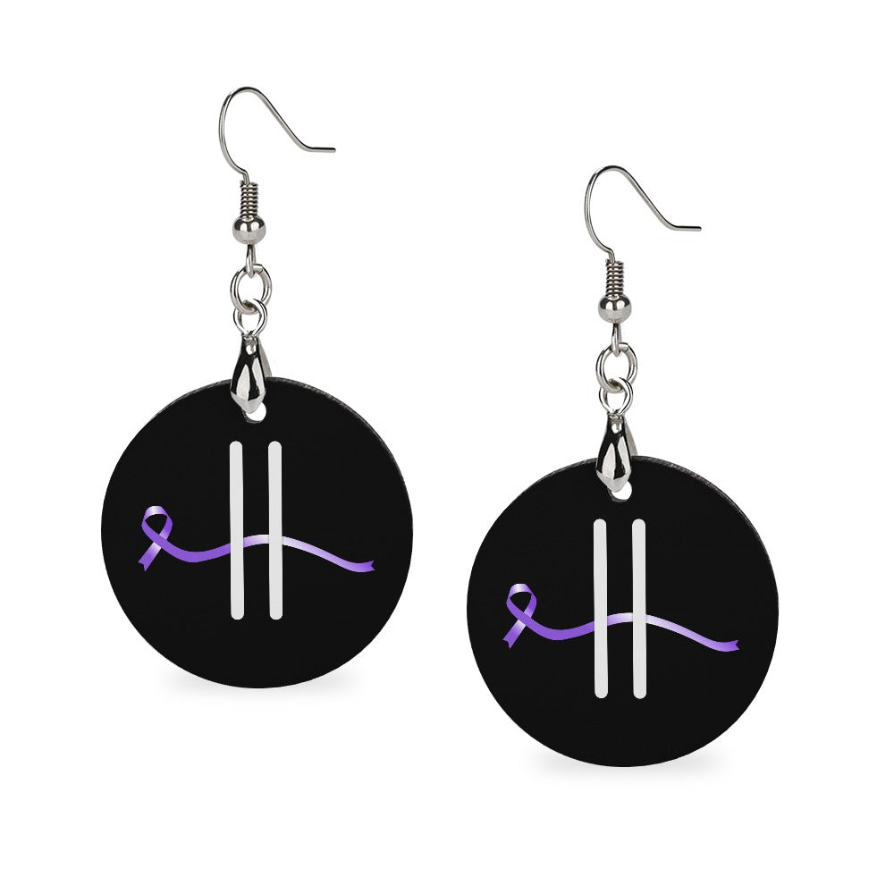 Pause & Purple Epilepsy Awareness Earrings