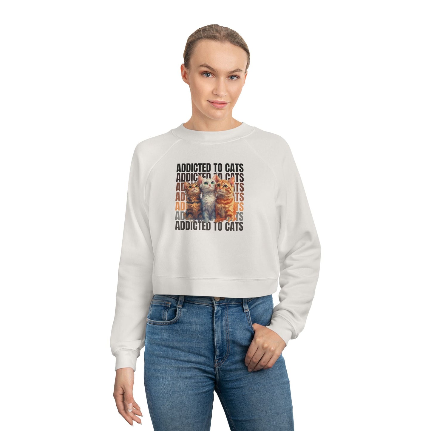 Addicted to Cats Cropped Pullover