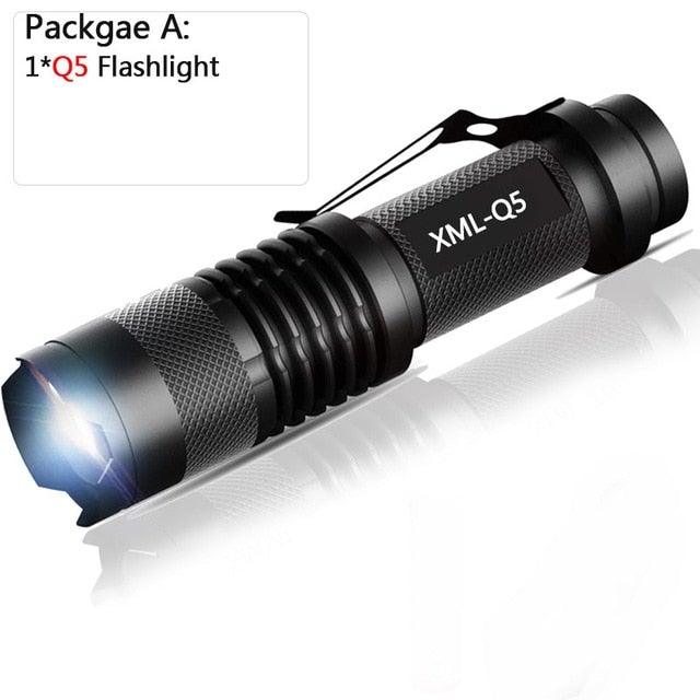 Adjustable Rechargeable Water Resistant Super Bright Mini Handheld Flashlights LED Zoomable Flashlight For Camping Fishing  Bicycle Light Kids Indoor Outdoor Hiking