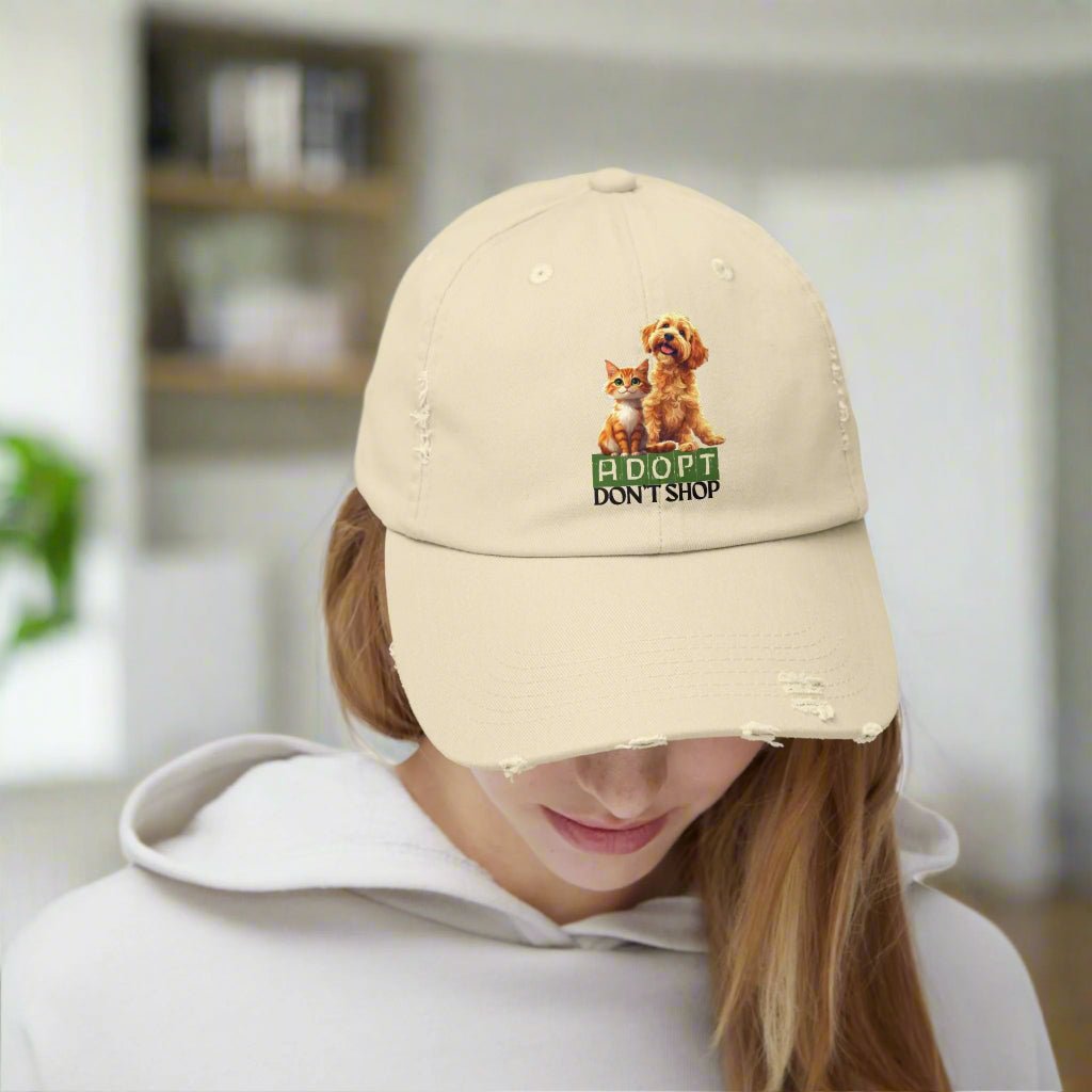Adopt Don’t Shop Distressed Cap for Pet Lovers