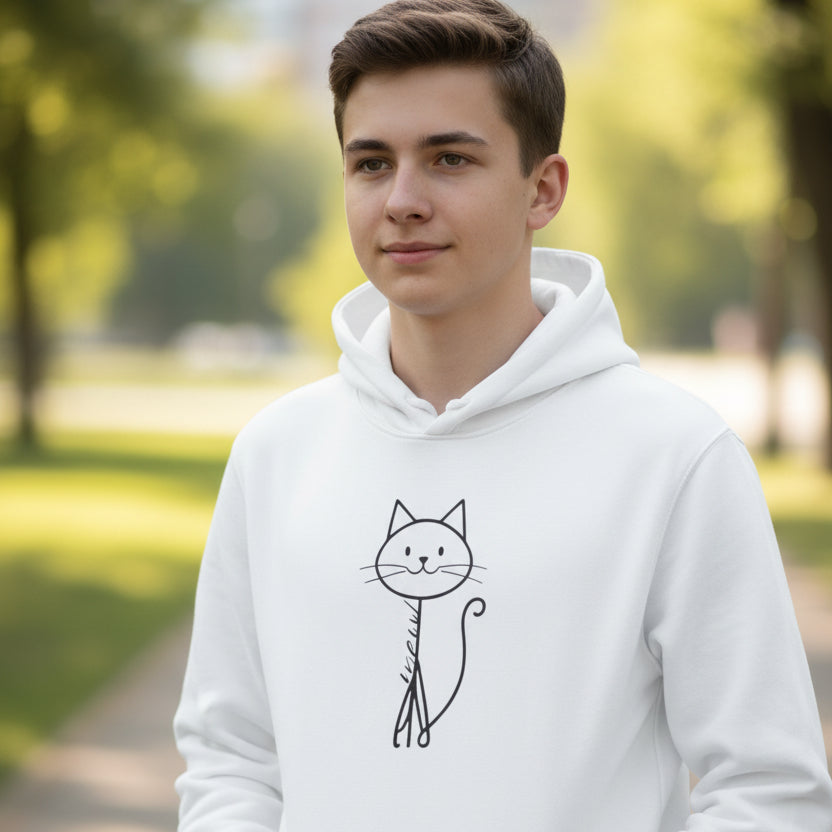 Adorable Stick Cat Youth Hoodie
