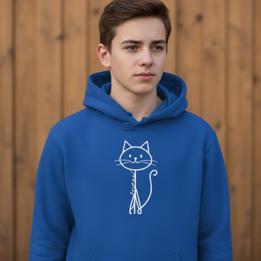 Adorable Stick Cat Youth Hoodie