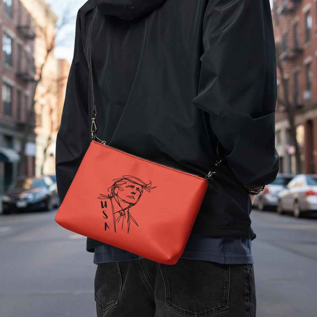 USA Swoop Crossbody Bag – Minimalist Line Art Statement Bag