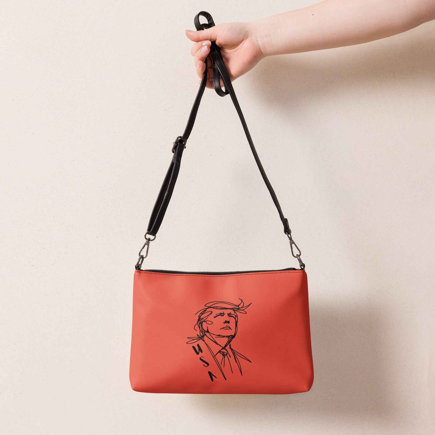 USA Swoop Crossbody Bag – Minimalist Line Art Statement Bag