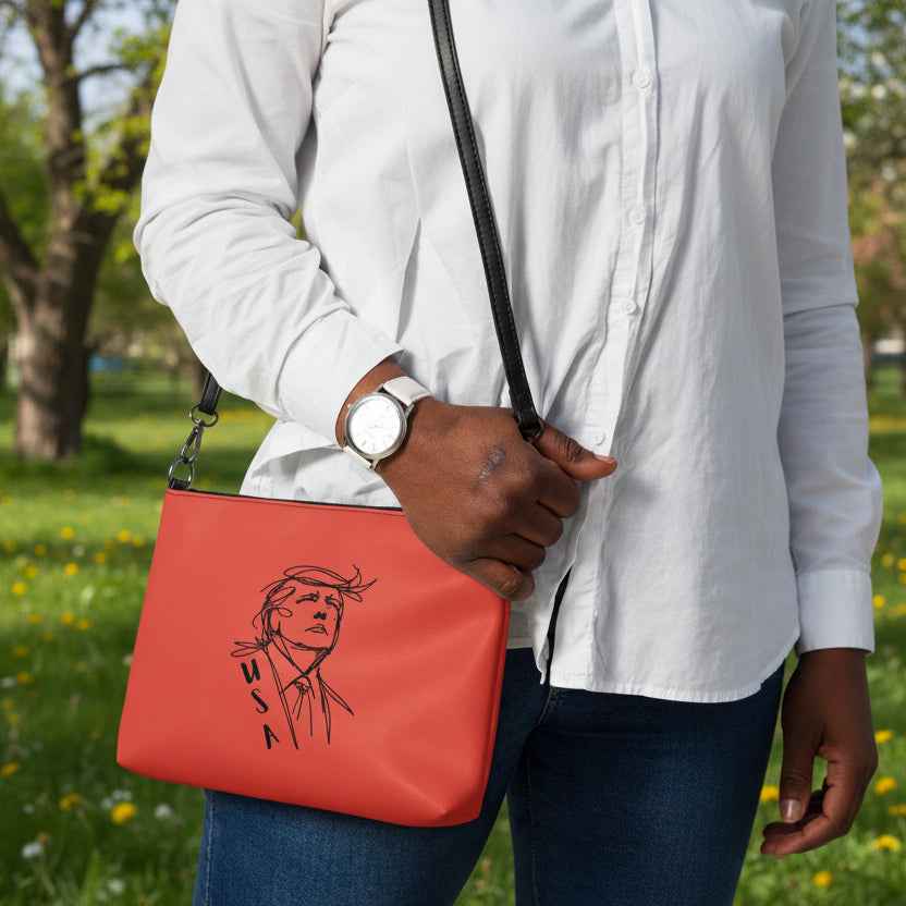 USA Swoop Crossbody Bag – Minimalist Line Art Statement Bag